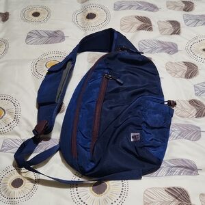 MEC Navy and Burgundy Sling Backpack